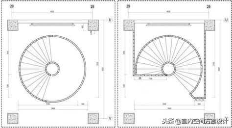 旋轉樓梯平面圖cad